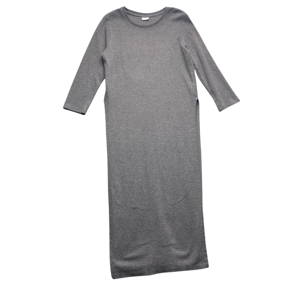 Jacqueline de Yong Women Longline Top Gray Cotton Blend Medium Minimalist Tunic